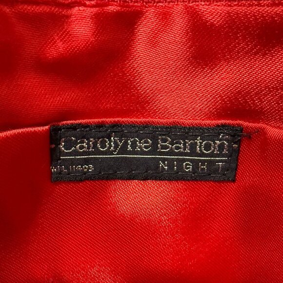 Vintage Carolyne Barton Night Red Glass Beaded Evening Clutch Hollywood Glamour - Picture 4 of 8